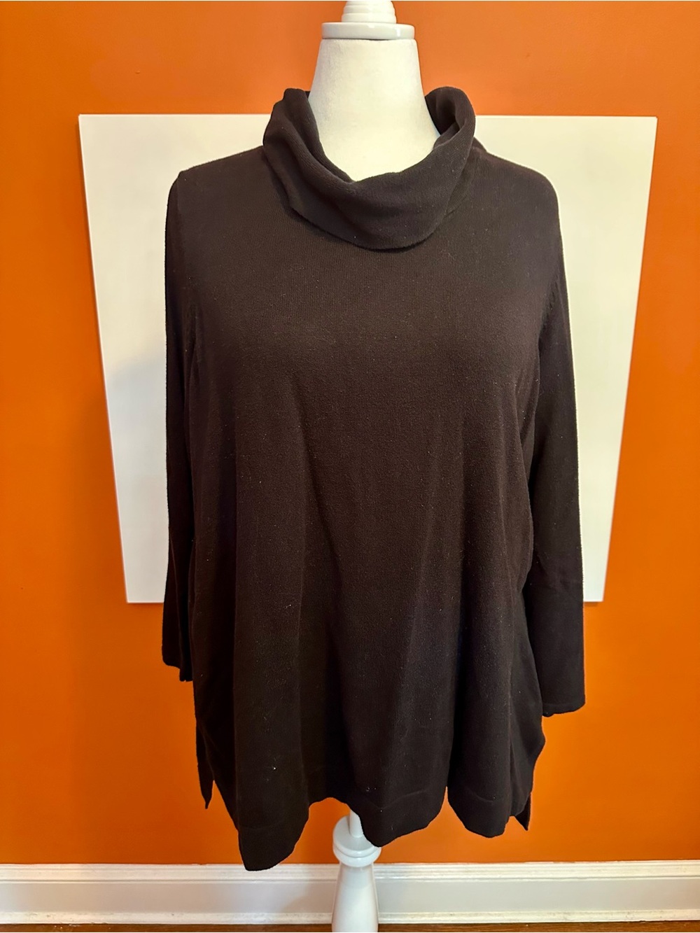 J. Jill Black Cowl Neck Tunic Sweater Plus Size 2X